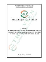 Nghiên cứu công tác kế toán bán hàng và xác Định kết quả hoạt Động kinh doanh tại công ty tnhh sản xuất và xnk minh Đức, hà nội