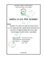 Nghiên cứu công tác kế toán bán hàng và xác Định kết quả hoạt Động kinh doanh tại công ty trách nhiệm hữu hạn một thành viên nguyễn minh   hòa bình