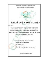 Tăng cường huy Động vốn tiền gửi khách hàng cá nhân tại ngân hàng thương mại cổ phần quốc dân ncb   chi nhánh kim liên, hà nội