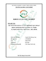 Kế toán bán hàng và xác Định kết quả hoạt Động kinh doanh tại công ty tnhh tự Động hóa fta việt nam   hòa bình