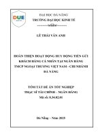 Hoàn thiện hoạt Động huy Động tiền gửi khách hàng cá nhân tại ngân hàng tmcp ngoại thương việt nam   chi nhánh Đà nẵng (tóm tắt)