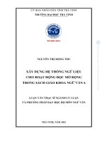 Xây dựng hệ thống ngữ liệu cho hoạt Động Đọc mở rộng trong sách giáo khoa ngữ văn 6 (tóm tắt)