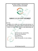 Nghiên cứu công tác kế toán bán hàng và xác Định kết quả hoạt Động kinh doanh tại công ty tnhh thực phẩm anh minh pqp, hà nội