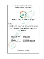 Nghiên cứu hoạt Động marketing mix của công ty tnhh manosa việt nam, hà nội