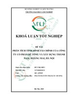 Phân tích tình hình tài chính của công ty cổ phần bê tông và xây dựng thành nam, hoàng mai, hà nội