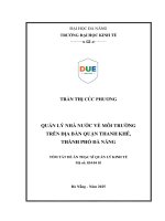 Quản lý nhà nước về môi trường trên Địa bàn quận thanh khê, thành phố Đà nẵng (tóm tắt)