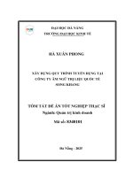 Xây dựng quy trình tuyển dụng tại công ty Âm ngữ trị liệu quốc tế song khang (tóm tắt)