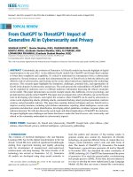 From chatgpt to threatgpt impact of generative ai in cybersecurity and privacy
