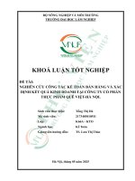 Nghiên cứu công tác kế toán bán hàng và xác Định kết quả kinh doanh tại công ty cổ phần thực phẩm quê việt   hà nội