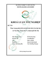 Thực trạng phát triển du lịch sinh thái trên Địa bàn xã vân hòa, huyện ba vì, thành phố hà nội