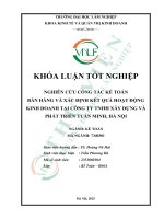 Nghiên cứu công tác kế toán bán hàng và xác Định kết hoạt Động kinh doanh tại công ty ynhh xây dựng và phát triển tuấn minh, hà nội