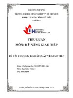 IUH | Tiểu luận Kỹ năng giao tiếp | Khái quát về giao tiếp
