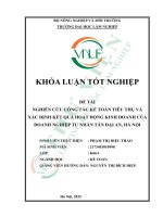 Nghiên cứu công tác kế toán tiêu thụ và xác Định kết quả hoạt Động kinh doanh của doanh nghiệp tư nhân tân Đại an, hà nội