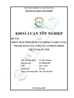 Phân tích tình hình tài chính và khả năng thanh toán của công ty cổ phần gbest việt nam, hả nội