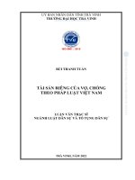 Tài sản riêng của vợ, chồng theo pháp luật việt nam (tóm tắt)