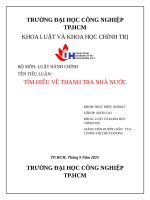 IUH | Tiểu luận Luật hành chính | TÌM HIỂU VỀ THANH TRA NHÀ NƯỚC