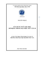 Xây dựng ngữ liệu Đọc mở rộng trong dạy học ngữ văn 10 (tóm tắt)