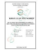 Phân tích tình hình tài chính và khả năng thanh toán tại công ty cổ phần năng lượng hustech, hà nội