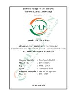 Nâng cao chất lượng dịch vụ chăm sóc khách hàng của công ty cổ phần Đầu tư và kinh doanh bất Động sản tgs group, hà nội