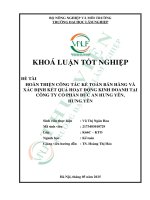 Hoàn thiện công tác kế toán bán hàng và xác Định kết quả hoạt Động kinh doanh tại công ty cổ phần Đức an hưng yên, hưng yên