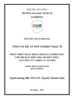 Phát triển hoạt Động digital marketing cho dịch vụ diễn họa 3d kiến trúc tại công ty tnhh cav studio (tóm tắt)