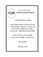 Hoạt Động cho vay mua xe Ô tô Đối với khách hàng cá nhân tại ngân hàng tnhh mtv public việt nam   chi nhánh thanh khê (tóm tắt)