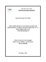Phát triển dịch vụ ngân hàng số Đối với khách hàng cá nhân tại ngân hàng tmcp Đầu tư và phát triển việt nam – chi nhánh hội an (tóm tắt)