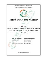 Phân tích hiệu quả hoạt Động kinh doanh của công ty tnhh xây dựng dũng vinh, hà nội