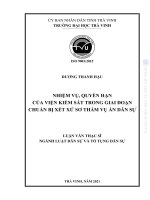 Nhiệm vụ, quyền hạn của viện kiểm sát trong giai Đoạn chuẩn bị xét xử sơ thẩm vụ Án dân sự (tóm tắt)