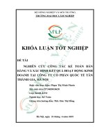 Nghiên cứu công tác kế toán bán hàng và xác Định kết quả hoạt Động kinh doanh tại công ty cổ phần quốc tế tân thành gia, hà nội