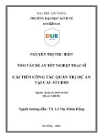 Cải tiến công tác quản trị dự Án tại cav studio (tóm tắt)