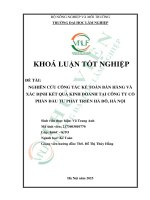 Nghiên cứu công tác kế toán bán hàng và xác Định kết quả kinh doanh tại công ty cổ phần Đầu tư phát triển hà Đô, hà nội