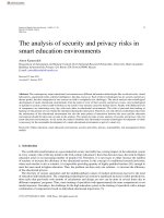 Kamenskih 2022 the analysis of security and privacy risks in smart education environments