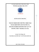 Trách nhiệm bồi thường thiệt hại ngoài hợp Đồng do người của doanh nghiệp kinh doanh vận tải Đường thủy nội Địa gây ra (tóm tắt)