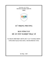 Vận dụng phép biện chứng duy vật vào hoạt Động công Đoàn quận hải châu, thành phố Đà nẵng (tóm tắt)