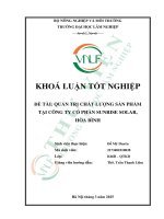 Quản trị chất lượng sản phẩm tại công ty cổ phần sunrise solar, hòa bình