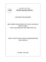 Phát triển nguồn nhân lực tại cục hải quan tỉnh attapeu, nước cộng hòa dân chủ nhân dân lào (tóm tắt)