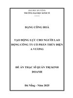 Tạo Động lực cho người lao Động công ty cổ phần thủy Điện a vương (tóm tắt)