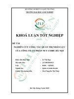 Nghiên cứu công tác quản trị nhân lực của công ty cổ phần nuy corp, hà nội