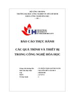 IUH | BÁO CÁO THỰC HÀNH CÁC QUÁ TRÌNH VÀ THIẾT BỊ TRONG CÔNG NGHỆ HÓA HỌC | Bài 7: Quá trình cô đặc