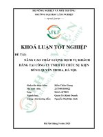 Nâng cao chất lượng dịch vụ khách hàng tại công ty tnhh tổ chức sự kiện dũng quyên media, hà nội