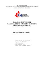 IUH | BÁO CÁO THỰC HÀNH CÁC QUÁ TRÌNH VÀ THIẾT BỊ TRONG CÔNG NGHỆ HOÁ HỌC | BÀI 2: QUÁ TRÌNH CÔ ĐẶC