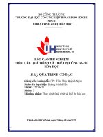IUH | Báo cáo thí nghiệm | Quá trình cô đặc