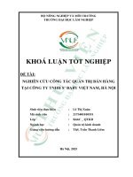 Nghiên cứu công tác quản trị bán hàng tại công ty tnhh s' baby việt nam, hà nội