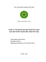 Quản lý thu ngân sách nhà nước qua kho bạc nhà nước