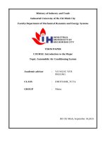 IUH | TERM PAPER Introduction to the Major | Automobile Air Conditioning System