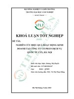 Nghiên cứu hiệu quả hoạt Động kinh doanh tại công ty cổ phần dịch vụ quốc tế ctx, hà nội