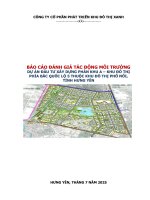 Báo cáo Đánh giá tác Động môi trường dự Án Đầu tư xây dựng phân khu a khu Đô thị phía bắc ql5 thuộc khu Đô thị phố nối hưng yên