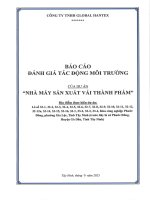 Báo cáo Đánh giá tác Động môi trường dự Án nhà máy sản xuất vải thành phẩm
