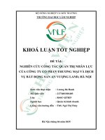 Nghiên cứu công tác quản trị nhân lực của công ty cổ phần thương mại và dịch vụ bất Động sản an vượng land, hà nội